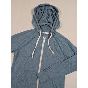 American Giant Full Zip Hoodie Sweatshirt Womens Small Blue USA Gorpcore